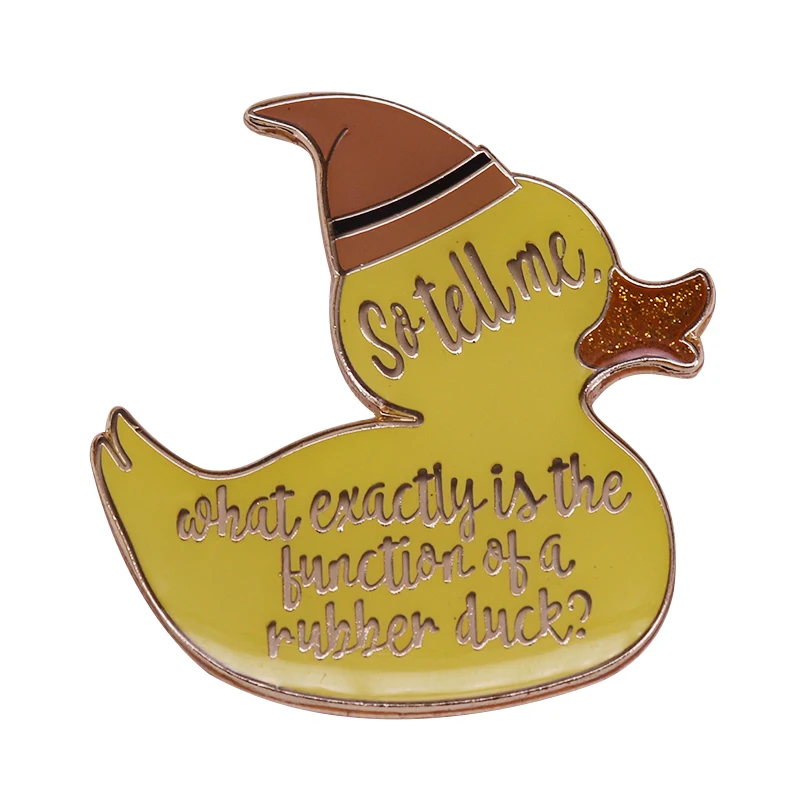 Shiny Yellow Rubber Duck Enamel Pin Magic Movie Arthur Weasley Funny Quotes Inspired Brooch