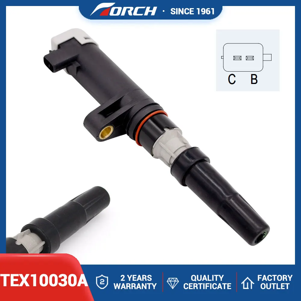 Torch Ignition Coil TEX10030A Replace for Renault 0040100052 7700107177 7700113357 7700875000 8200208611 Nissan 22448-00QAA