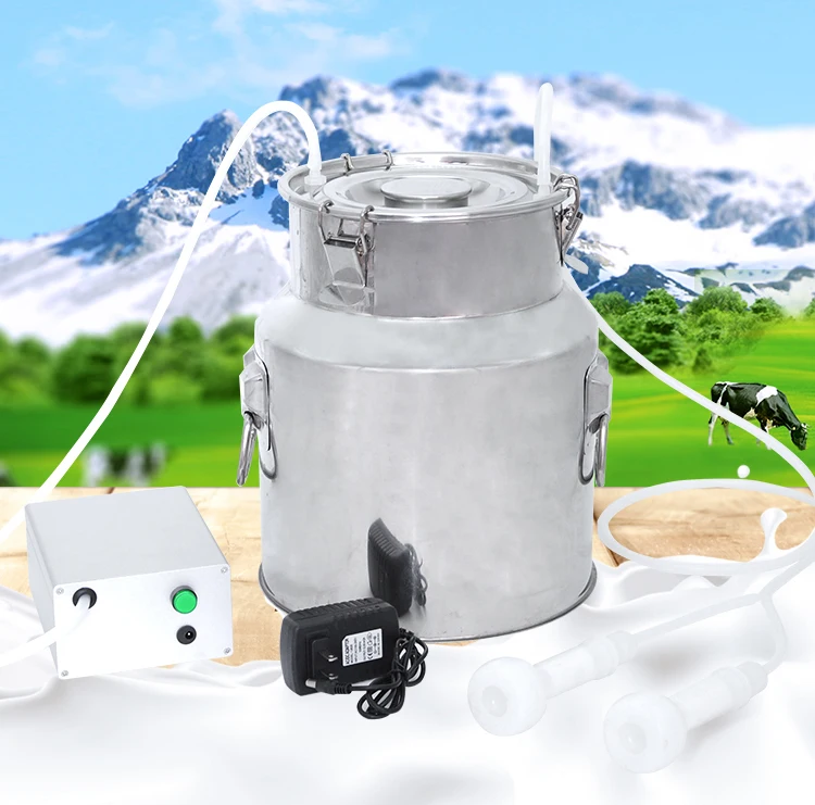 14L Electric Milking Machine Stainless Steel Bucket for Farm Pasture Cows Goats Stainless Steel Bucket Cow Goat Sheep Milker