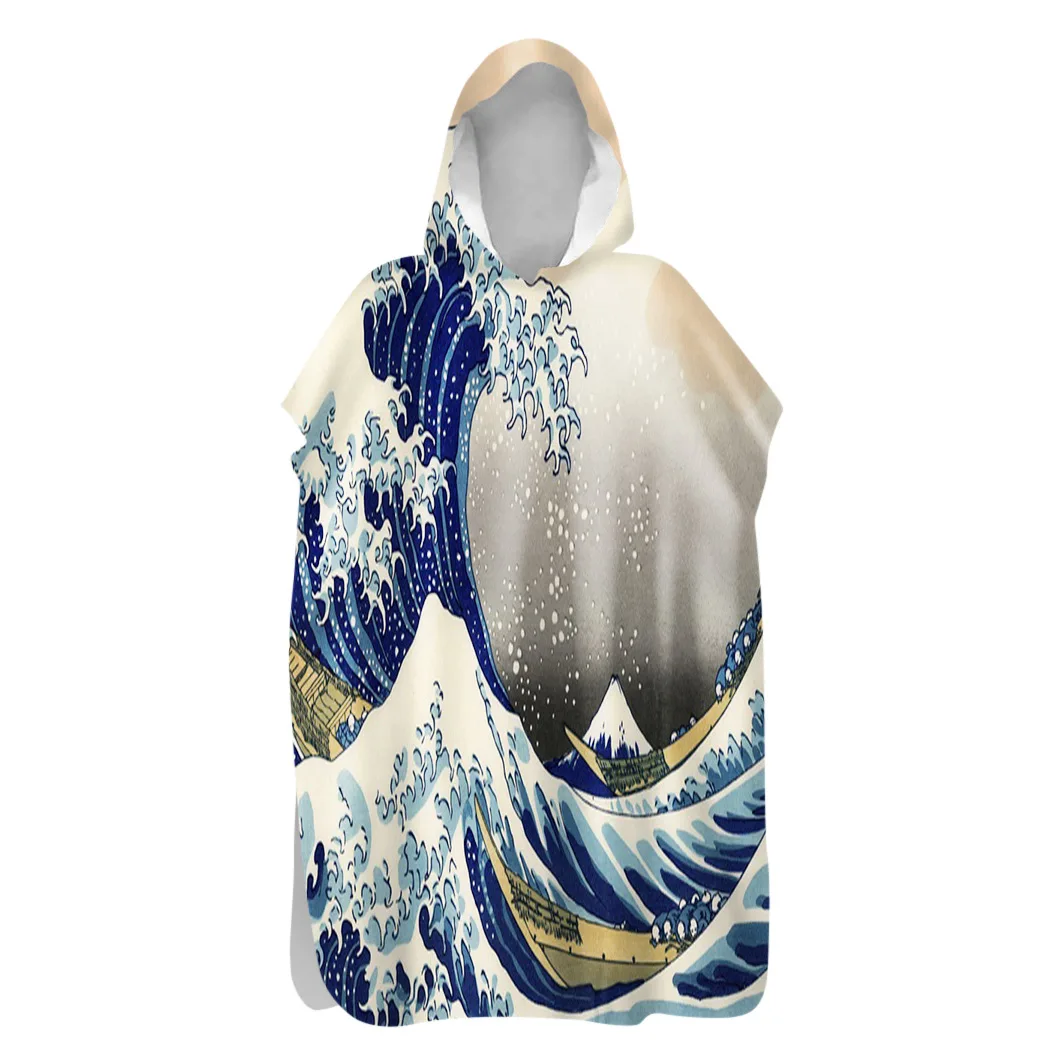 Summer Holiday Gift Microfiber Quick Dry Bath Towel Beach Surf Swim Changing Robe Poncho Wetsuit With Hood Home Soft Robe