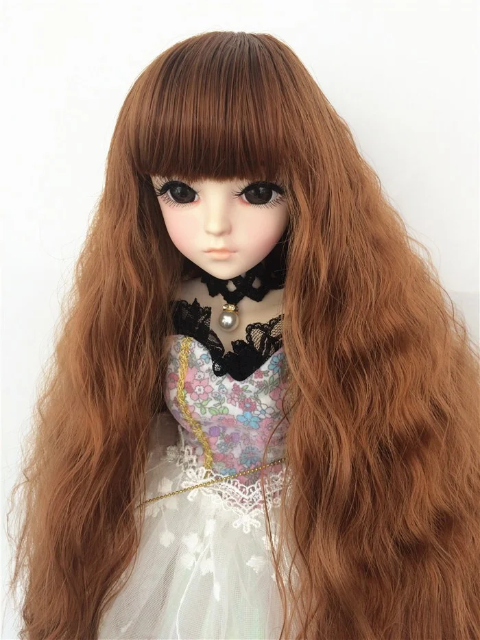 Mới 1/3 1/4 1/6 1/8 Bjd Tóc Giả Sợi Nhiệt Độ Cao Dài Thời Trang Nổ Sóng Xoăn Bjd Tóc Giả SD Búp Bê BJD tóc Nhiều Màu Tùy Chọn