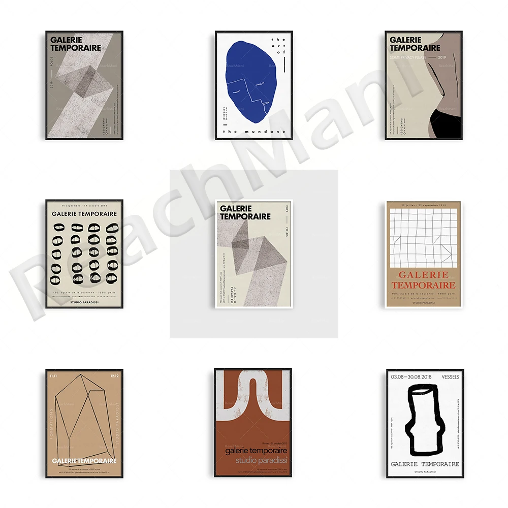 

Contemporary exhibition posters Giclee art prints, geometric wall decorations, modern Scandinavian art, gallery posters