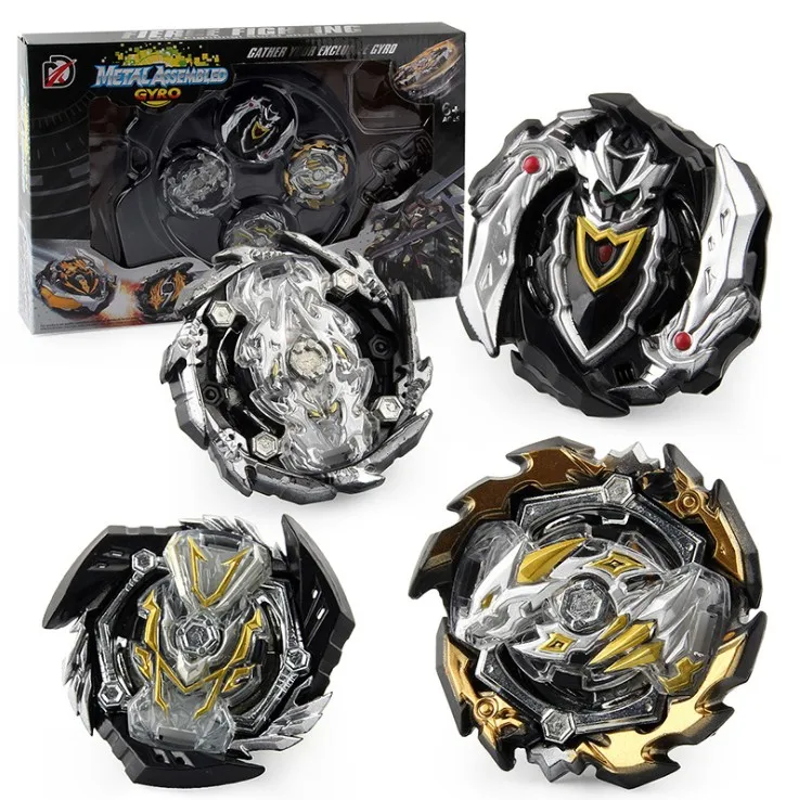 B-X TOUPIE BURST BEYBLADE 4pcs/set Spinner With Launchr Black Gold Edition Battle Handle Plate