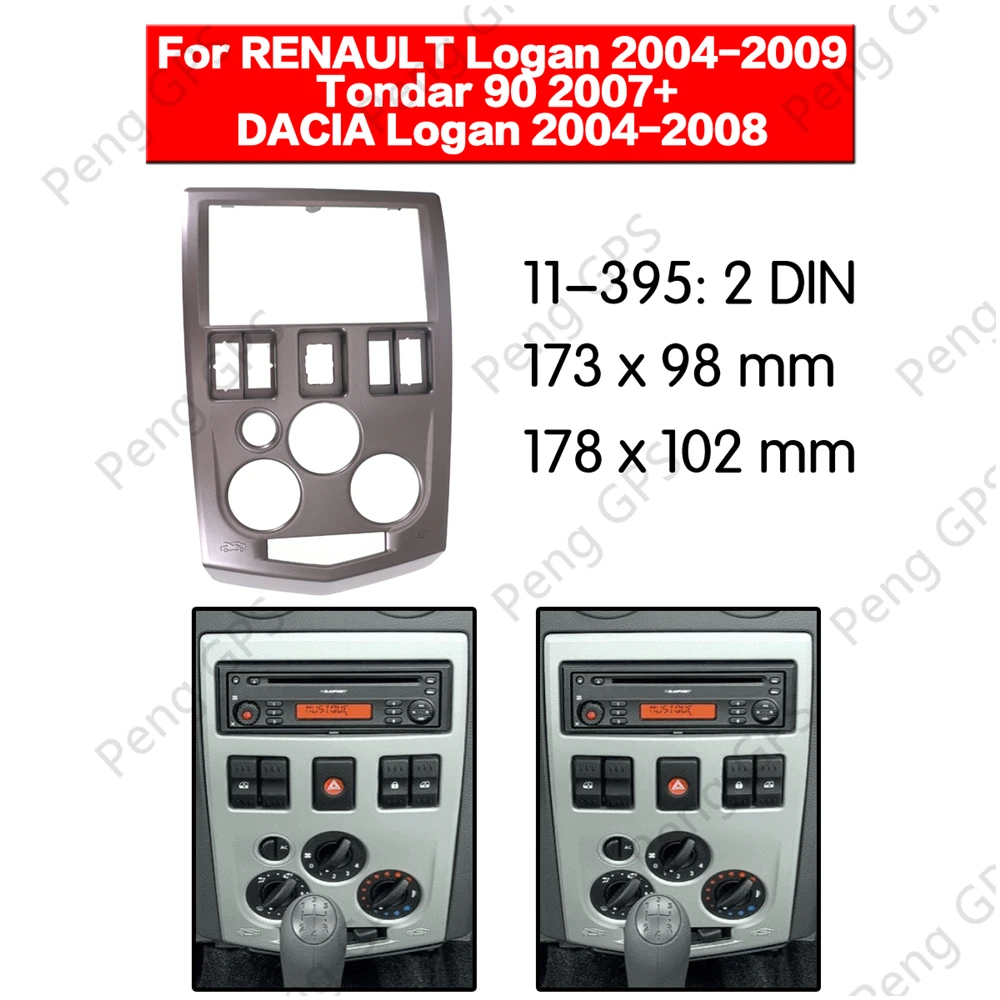 

Car Radio stereo Fitting Fascia installation For RENAULT Logan Tondar 90 for DACIA Logan 2004-2009 Fascias Mount Panel Bezel DVD