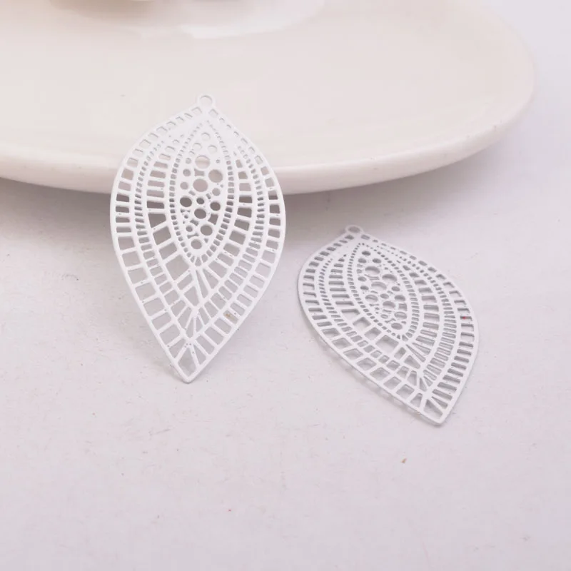 50 Stück AB5743 24*45mm Bohemia-Stil Blatt-Charm Messing-Anhänger-Basis DIY Schmuckverbinder – Detail 12