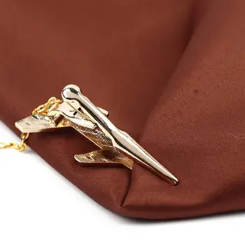 8ks kravatových sponek s diamantem a krabičkou pro muže, svatební pánské kravatové spony, sada chromovaných a nerezových šperků do kravaty 10 nejlepší prodej spona na kravatu s letadlem - №10