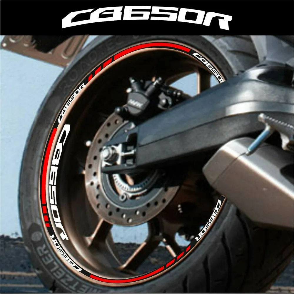 Motorcycle sticker wheel tire decal Inner outer Rim reflective logo decorative decal kit set for Honda CB650R cb 650r