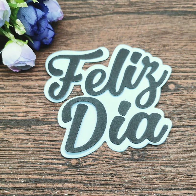 Hiszpański wszystkiego najlepszego z okazji urodzin metalu wykrojniki szablony dla DIY Scrapbooking dekoracyjne wytłaczanie rzemieślnicze szablon