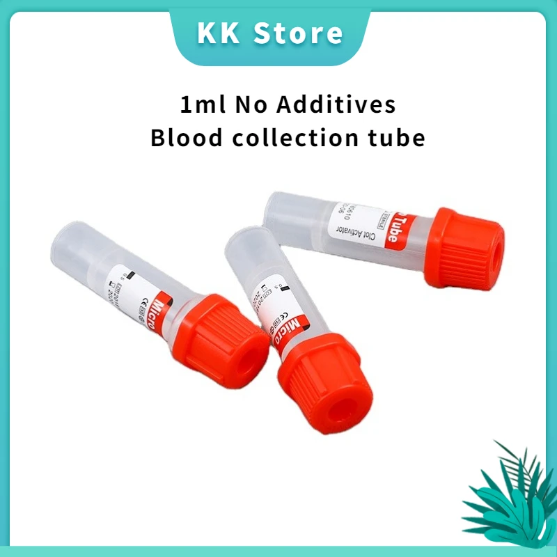 

50pcs 1mL Plastic Disposable Pet Blood Sampling Tube Medical No additives Mirco Blood Collection Tube For children