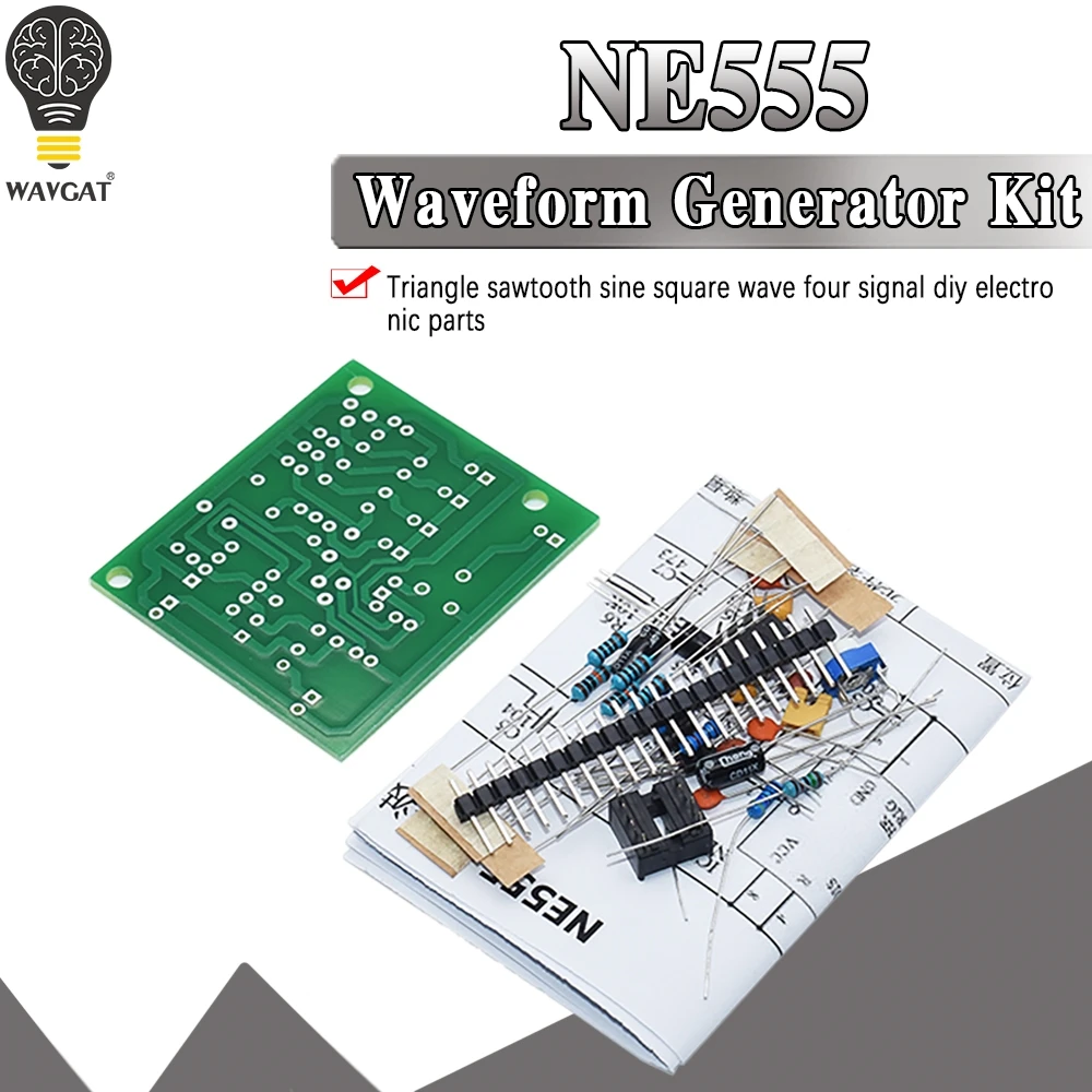 DC6-12V NE555 moduł generatora impulsów Generator sinusoidalny/trójkątny/kwadratowy generator fal wielokanałowy Generator sygnałów DIY Kit