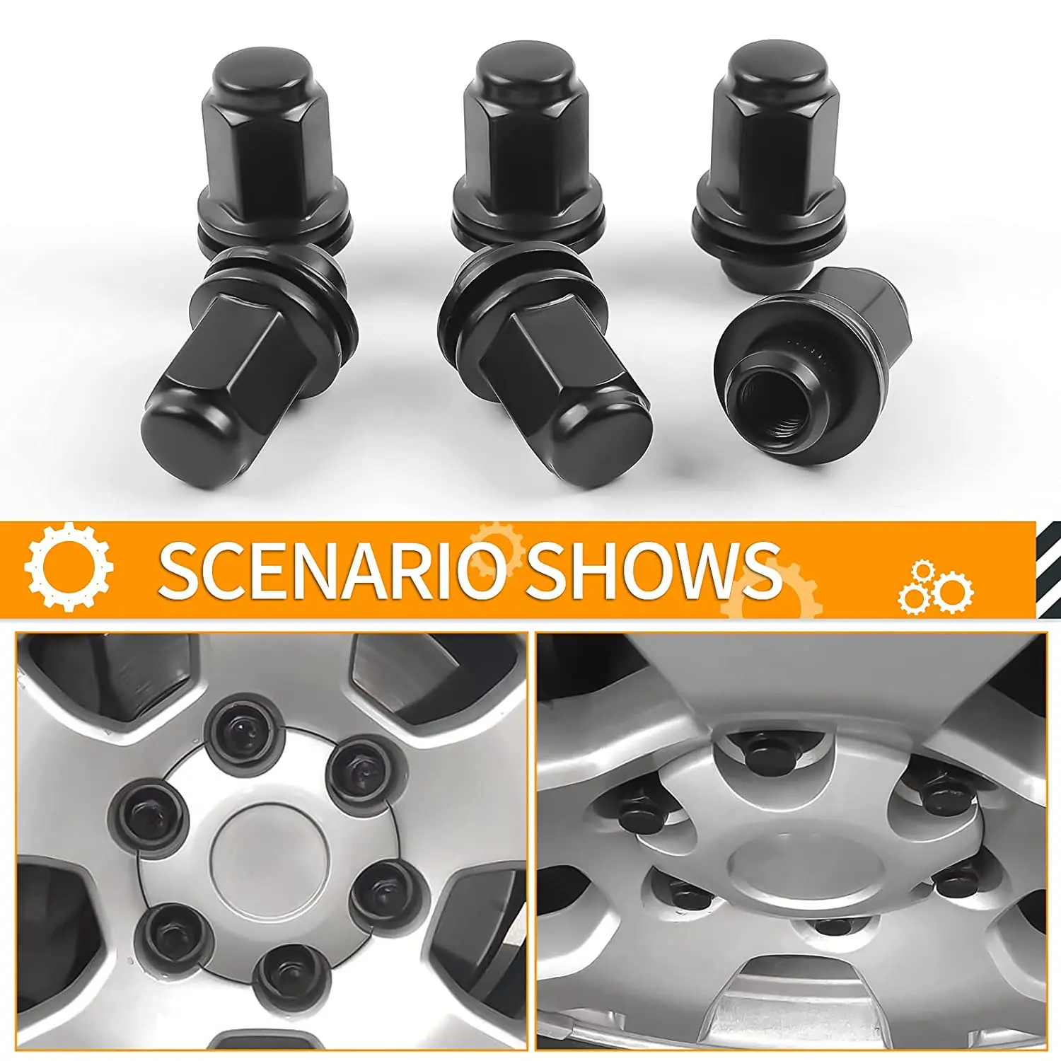 MIKKUPPA 24pcs M14X1.5 Black Lug Nuts - 1.80\