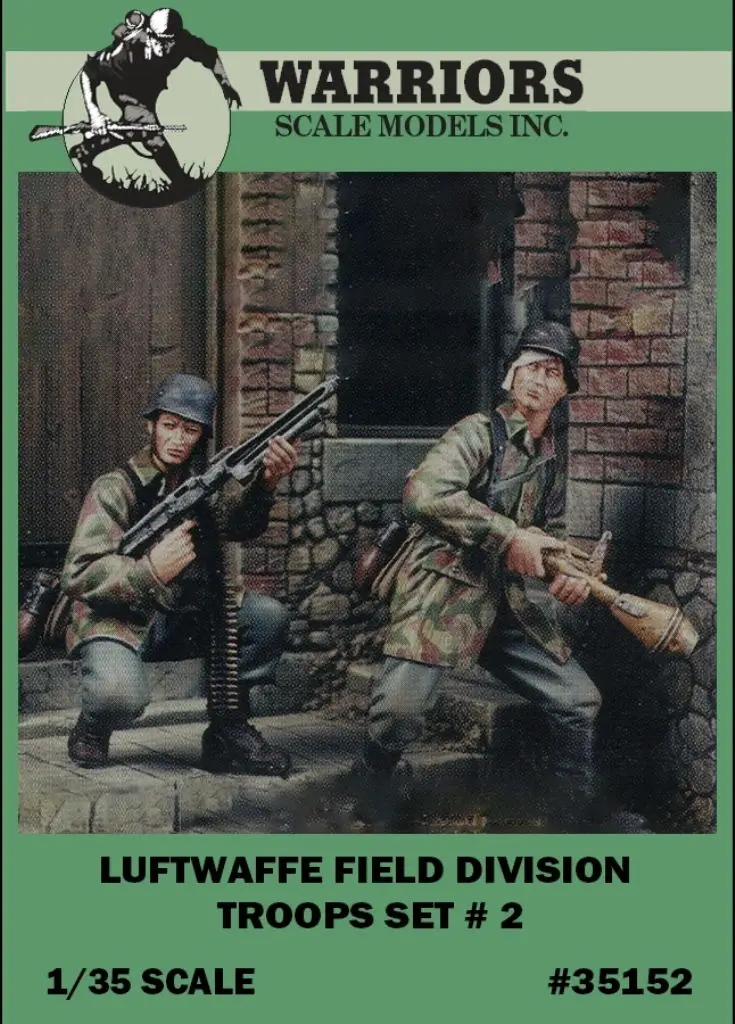 1/35 WWII Luftwaffe Field Division Troops Set #2 - (2 Resin Figures/Set) Warriors #35152 Unassembled Uncolored DIY Model