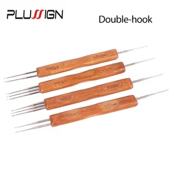 Plussign Dreadlock Crochet Hook Tool Braid Hair Dreadlocks Needle Weaving Crochet Hook Bamboo Handle 0.5Mm 0.75Mm Hair Tools