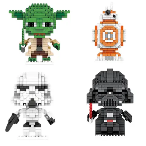 Star Wars Building Blocks DIY Darth Vader BB-8 Stormtrooper Model Bricks Yoda Figures Mini Mirco Blocks Gifts Toys For Kids