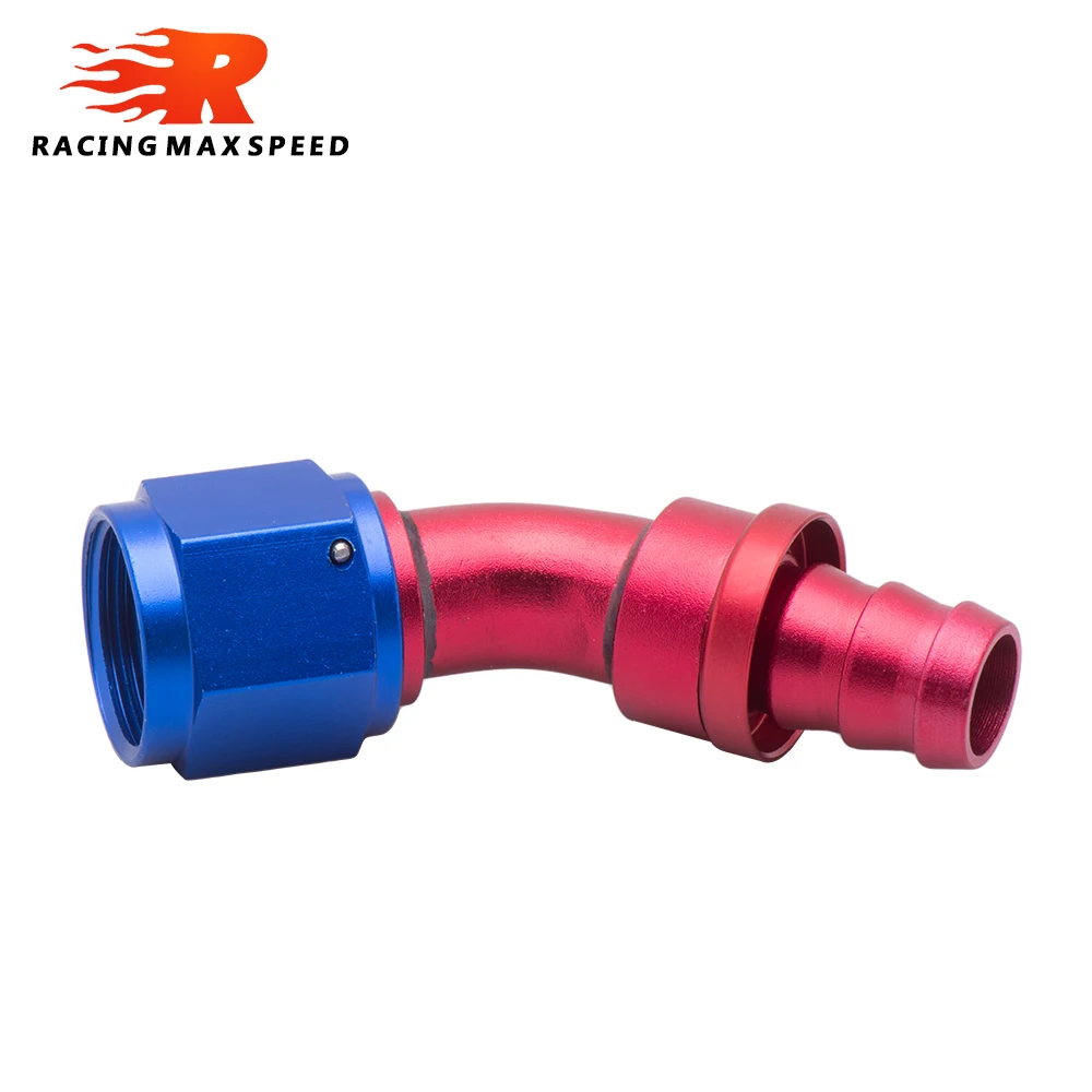 AN6 AN8 AN10 90 45 120 180 Degree Aluminum Alloy Push On Oil Fuel Gas Line Hose Pipe End AN Fitting push-on Adapter