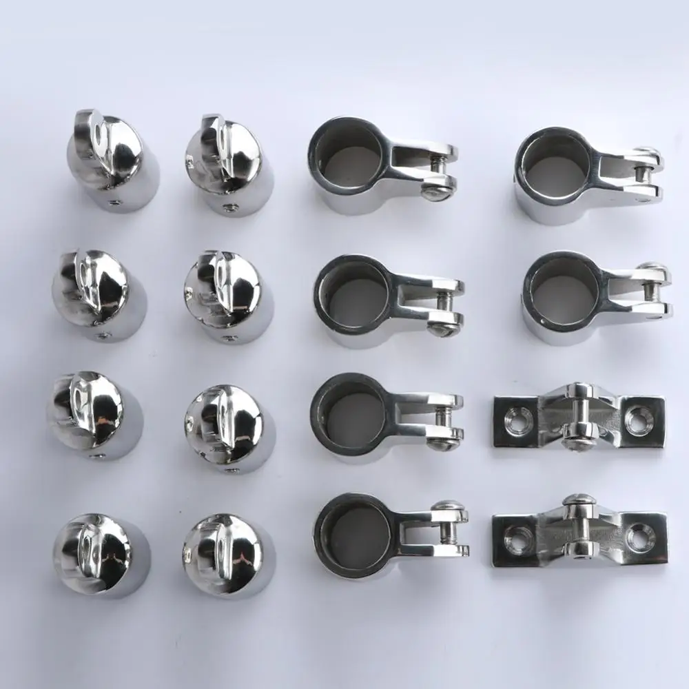 316 Aço inoxidável 4-Bow Bimini Top Acessórios para Barcos, Hardware Marinho Set, Peças e Acessórios para Barcos, 16 Pcs