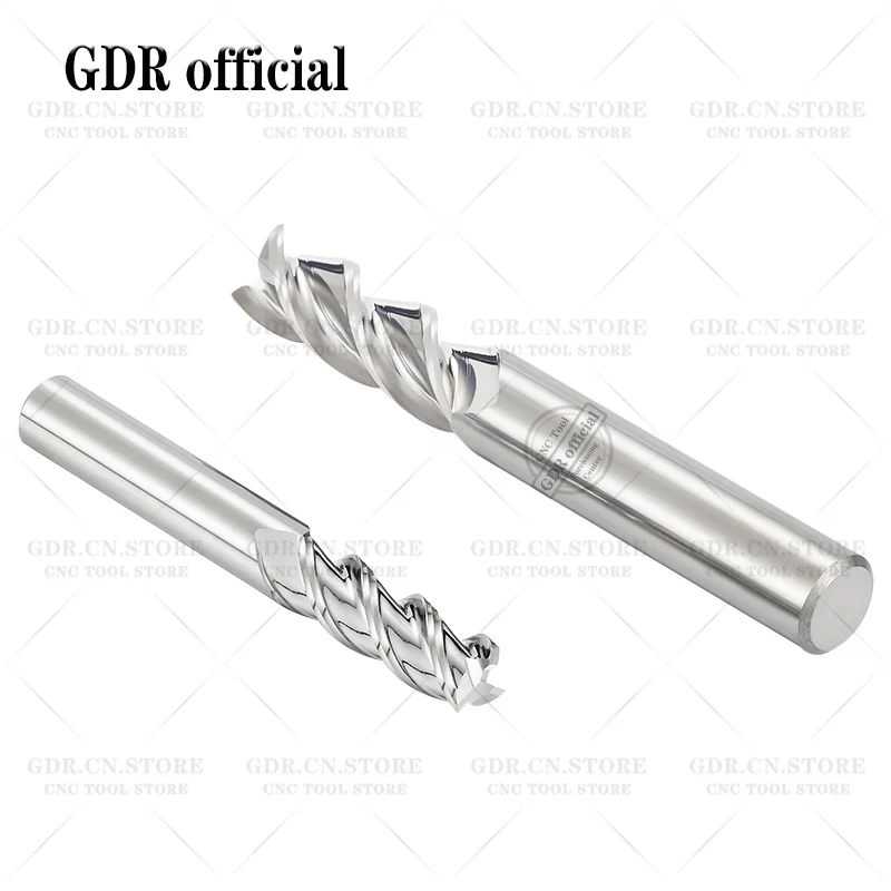 Aluminum Milling Cutter Flat Endmills Carbide Milling Cutter 3 Flutes Tungsten End Mill  Tool End Mills HSS Metal Cutter