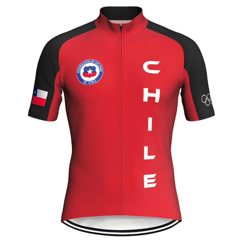 

Chile Summer Outdoors Cycling Jersey Bicycle MTB Wear Clothes Jacket Dry Breathable Short Shirt Fashion Men Polyester Sports Top