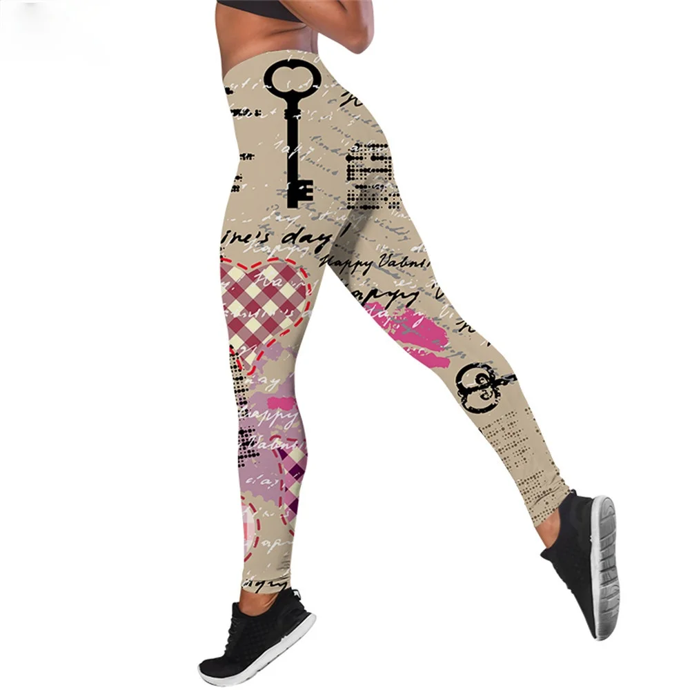 

CLOOCL Women Leggings Vintage Newspaper Print High Waist Elasticity Legging 3D Fashion Trousers for Outdoor Fitness Female Pants