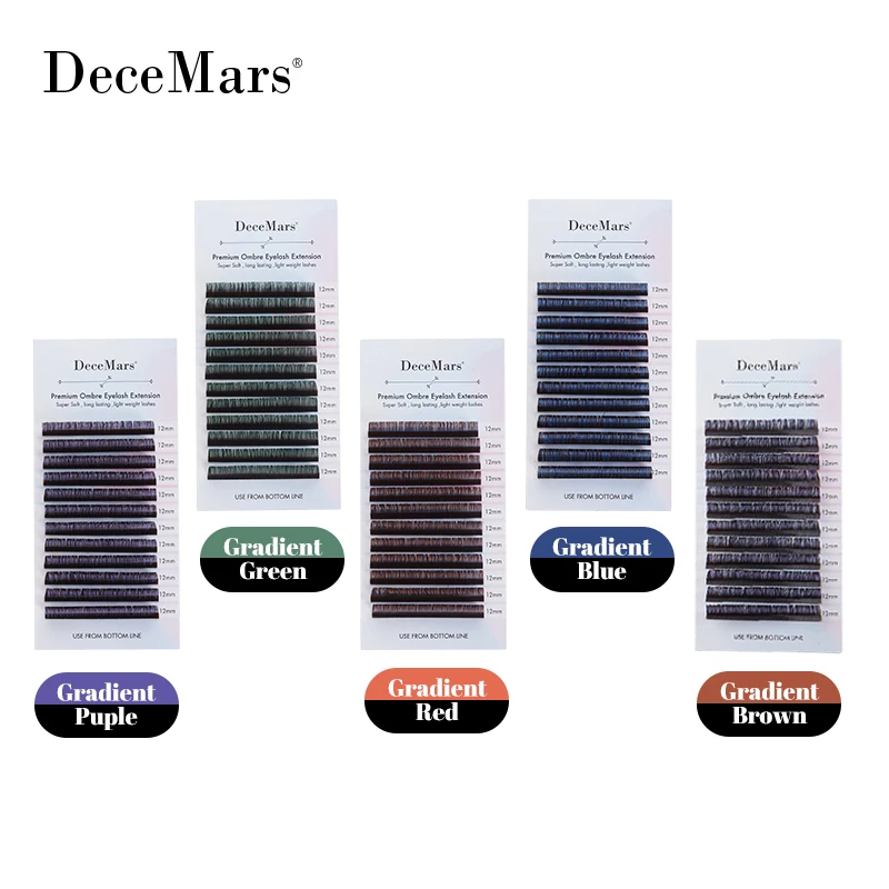 DeceMars Gradient  Red/ Purple/Green/Brown/Blue  Eyelash Extension