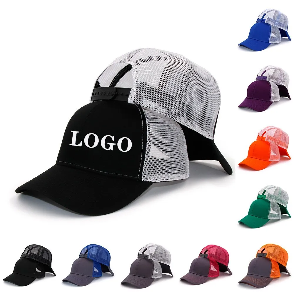 

print logo custom hat factory price DIY baseball cap for women and Men mesh summer printed logo snapback cap print logo hat