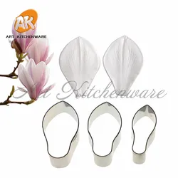 5pcs Magnolia Petal Veiner Silicone Mold Stainless Steel Cutter Set DIY Fondant Flower Clay Mould Cake Decorating Tools Bakeware