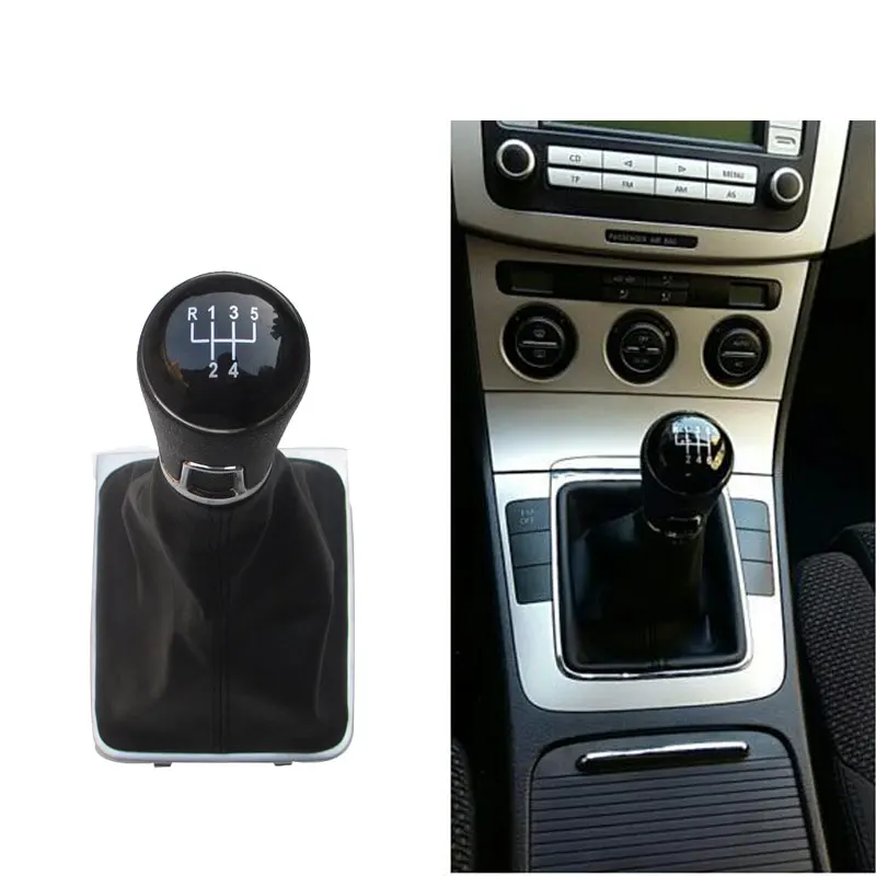 For Volkswagen VW Passat B7 2011 2012 2013 2014 2015 New 5 / 6speed Car Gear Shift Knob With Black Leather Boot 3AA711113A