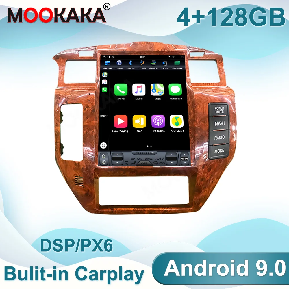 Wireless Carplay Android9 For NISSAN PATROL 5 Y61 Tesla Screen Car GPS Navigation Headunit Multimedia Player Radio Tape Recorder