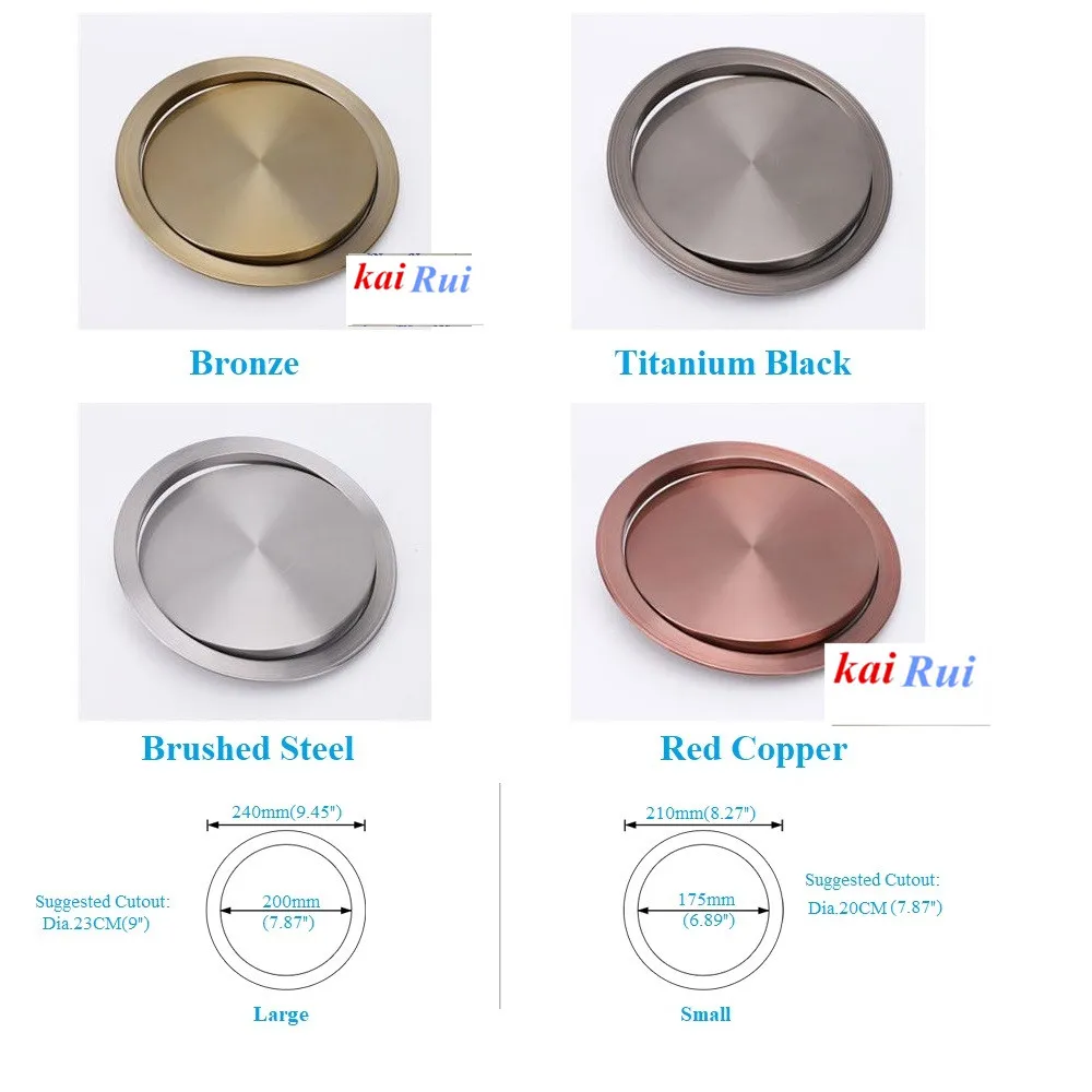 Stainless Steel Flush Flip-top Swing Cover Lid Trash Waste Chute Kitchen Bath Countertop Grommet Bronze Red Gold Titanium Black