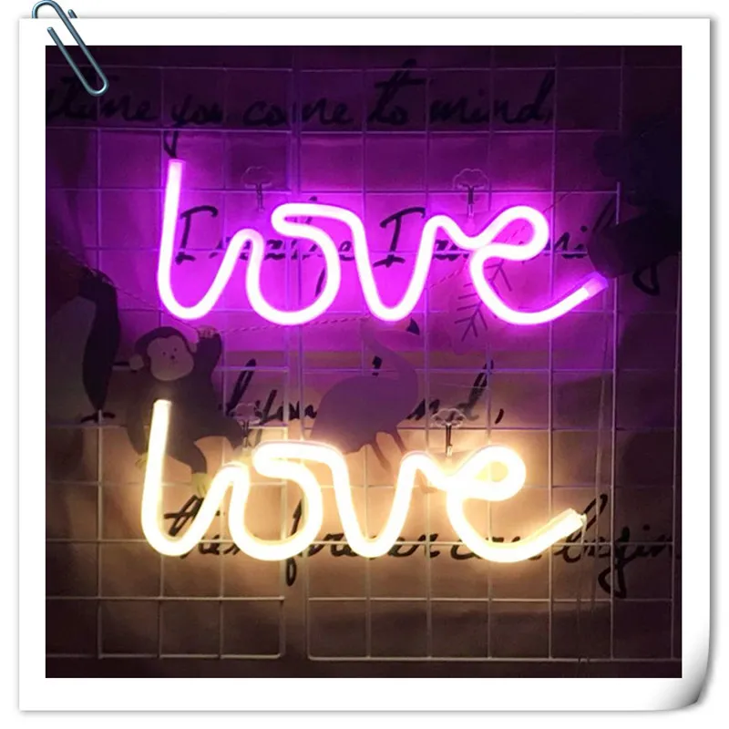 

Creative LED Colorful Neon Light Love Heart Wedding Party Decor Neon Lamp Xmas Gift Valentines Day Anniversary Home Night Lamp