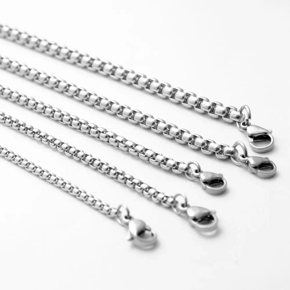 Wholesale Jewelry -- 50 60 70  80 90 cm Titanium steel Hiphop White Long Chain Necklaces for Men Fashion Jewlery No Fade