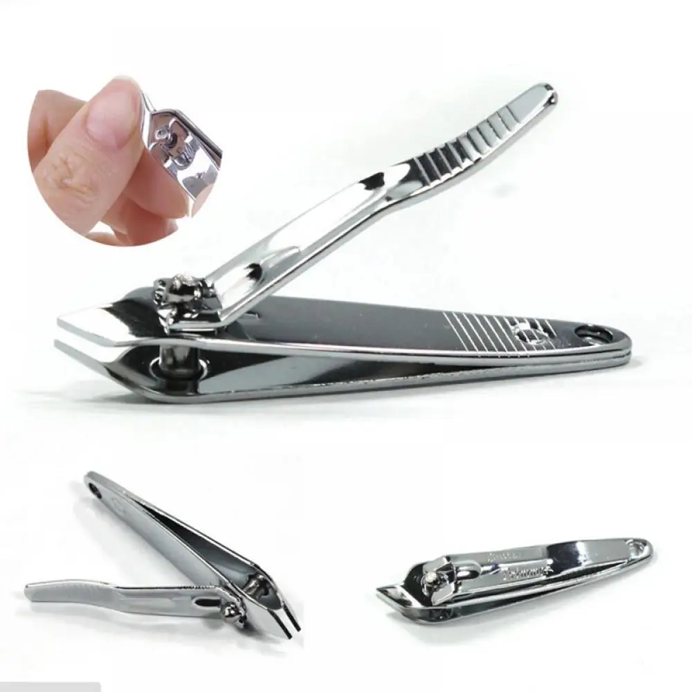 Silver Hand Slant Edge Finger Nail Clipper Stainless Steel Manicure Fingernail Cutter Thick Hard Ingrown Toenail Scissors Tools