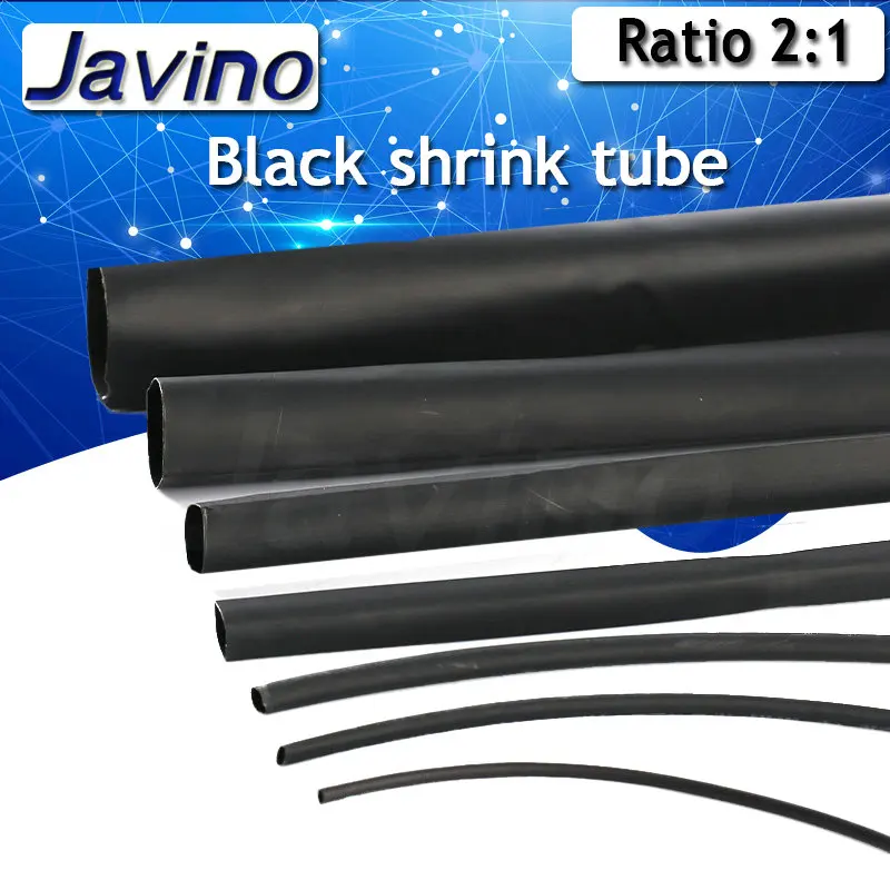 BLACK 1mm 1.5mm 2mm 2.5mm 3mm 3.5mm 4mm 5mm 6mm Heat Shrink Tubing Tube