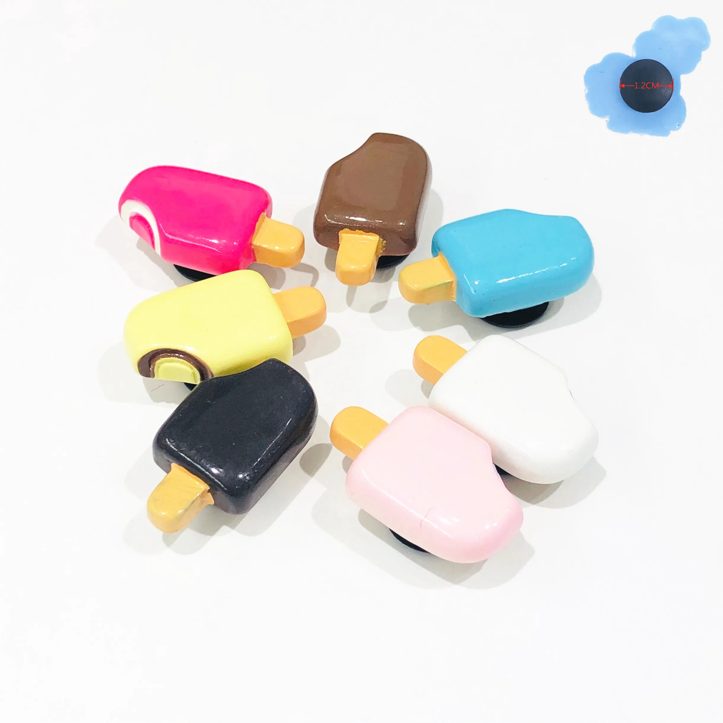 Cute Mini Shoe Charm Accessories High Simulation Chocolate Ice Cream Shoe Decoration Fit Wristbands   Kid's Funny Gift