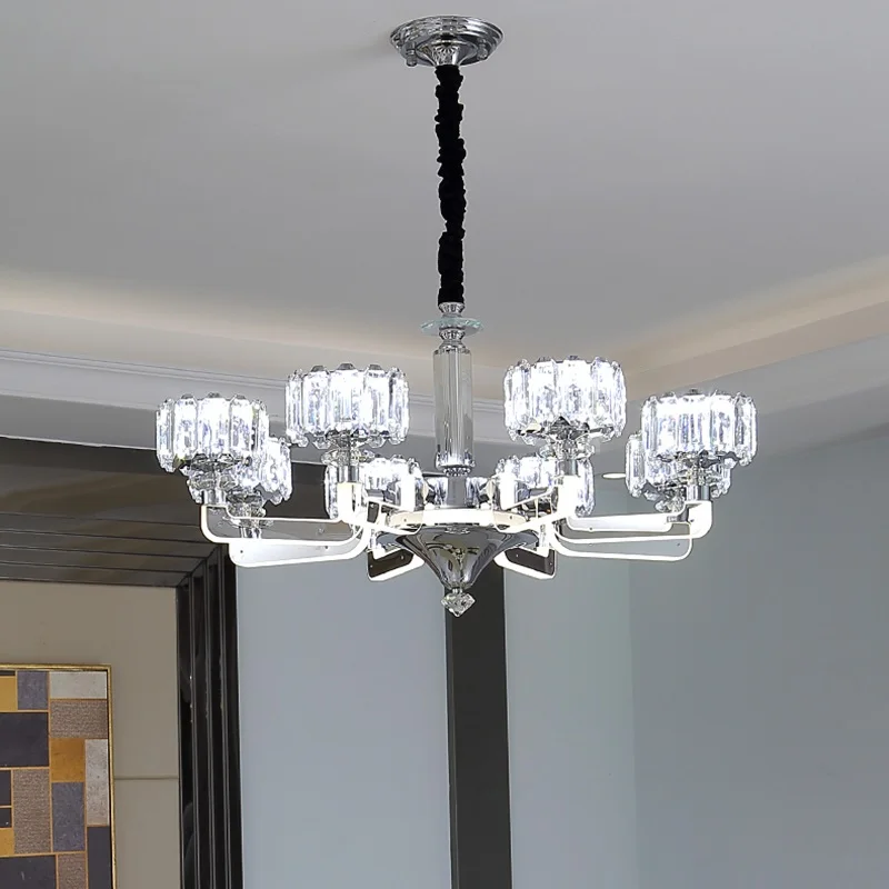 

Crystal Chandelier Living Room Lamp Modern Minimalist Lamps Arm Luminous Lights Restaurant Bedroom Chandeliers Decoration Luxury