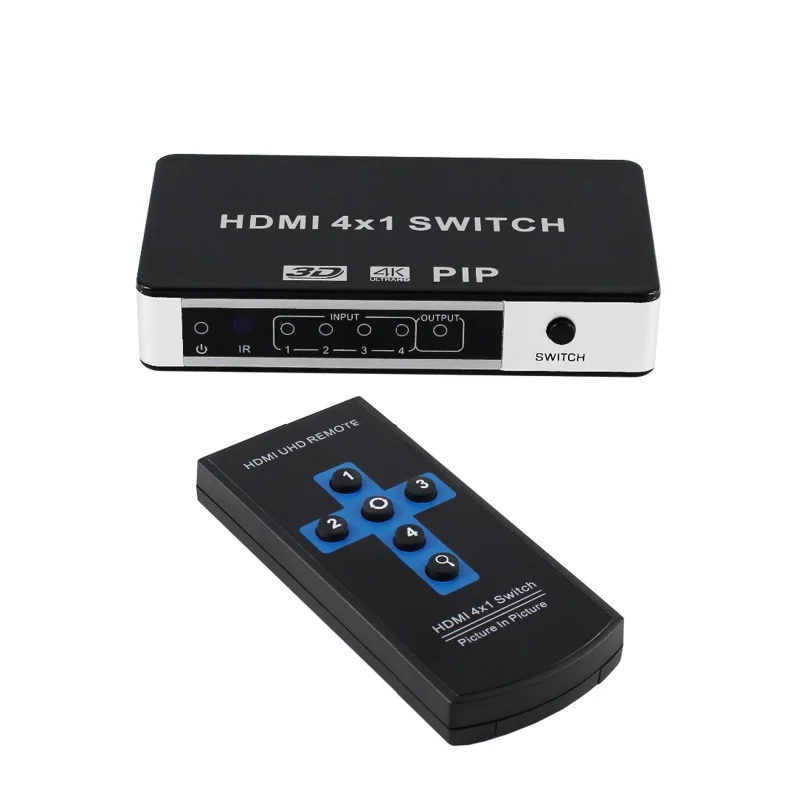 مفتاح 4K HDMI KVM USB ، مفتاح مع PIP/جهاز تحكم عن بعد ، متوافق مع التوصيل والتشغيل و EDID