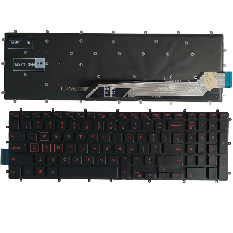 Pop US laptop keyboard for Dell Inspiron 7567 7566 7577 7587 7570 7580 keyboard layout blue/red/white Backlit