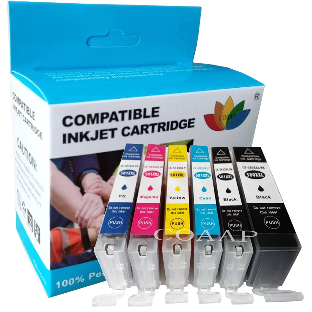 Compatible PGI-580 CLI-581 PGI 580 CLI 581 XL ink cartridge for CANON TR7550 TR8550 TS6150 TS6151 TS8150 TS9150 TS9155 printer