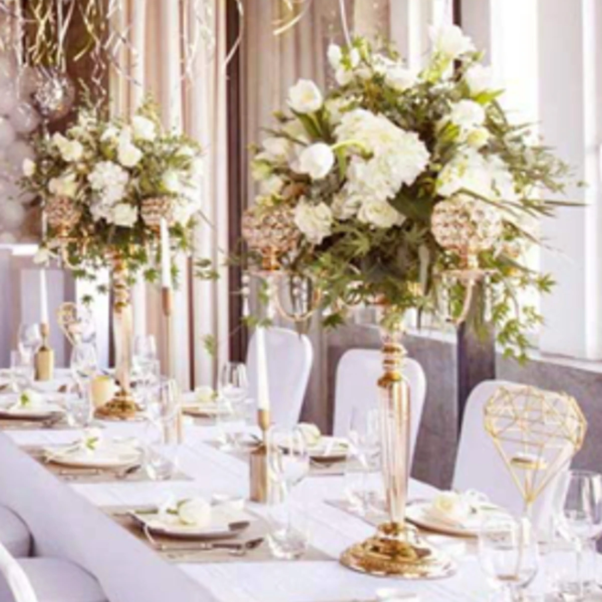 

12pcs)New style Holiday Centerpiece Flower Table Arrangement crystal Stand Pieces AB0619