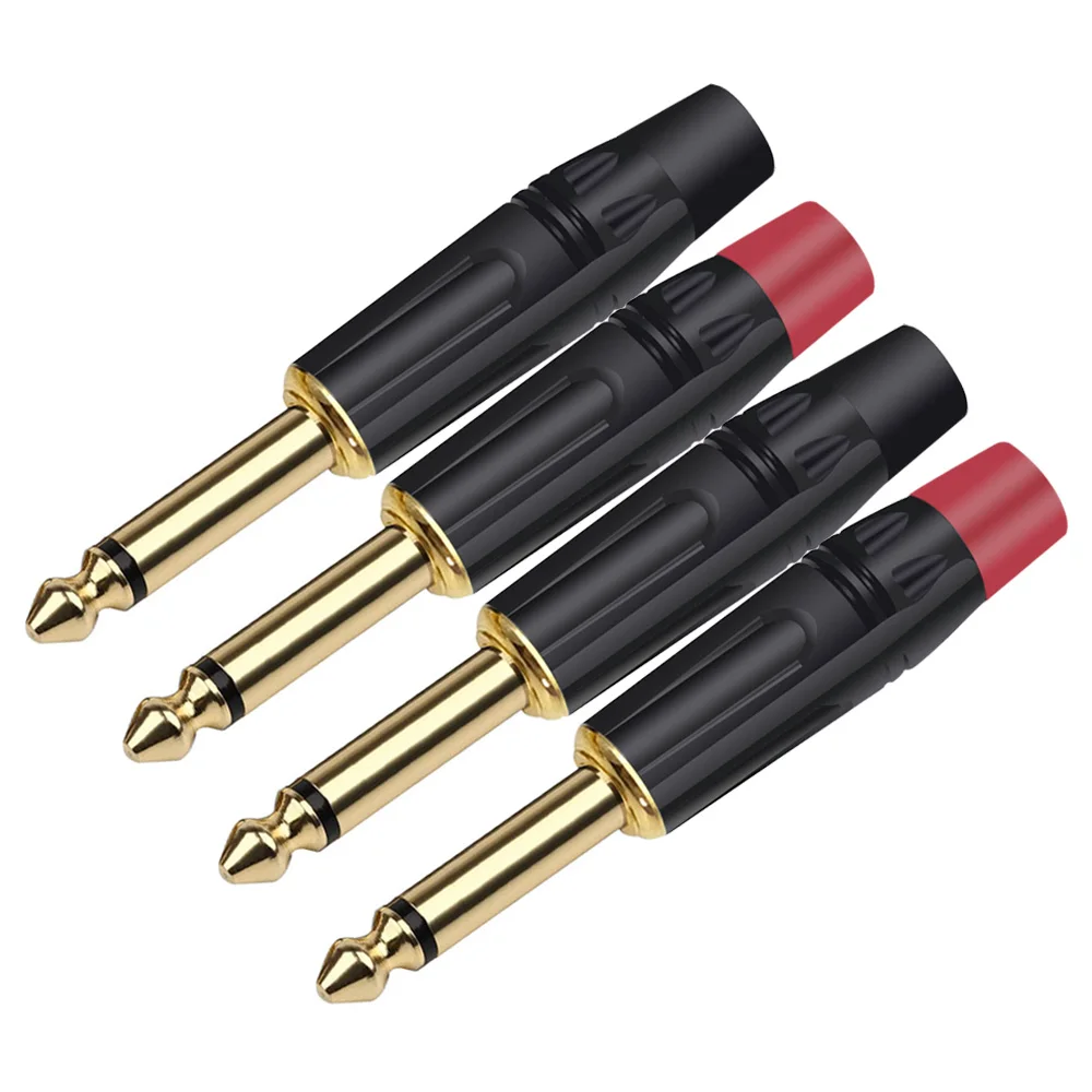 10pcs/lot Mono/Stereo Jack 6.35mm Male Plug Wire Connector Guitar Microphone MIC 6.3MM Plug Audio Connector Factory Wholesales