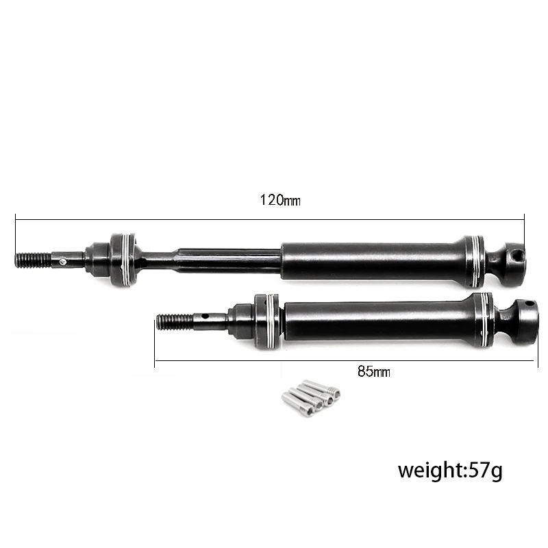 2Pcs Steel Front/Rear CVD Drive Shaft for RC Car Traxxas 1/16 Mini E-Revo Summit SLASH 4WD,7151