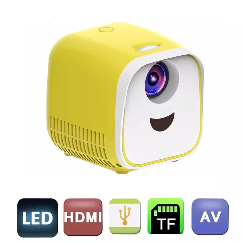 Tiny portable L1 projector supports 1080p full HD movie playback 1000 lumens home entertainment theater Home  Portable