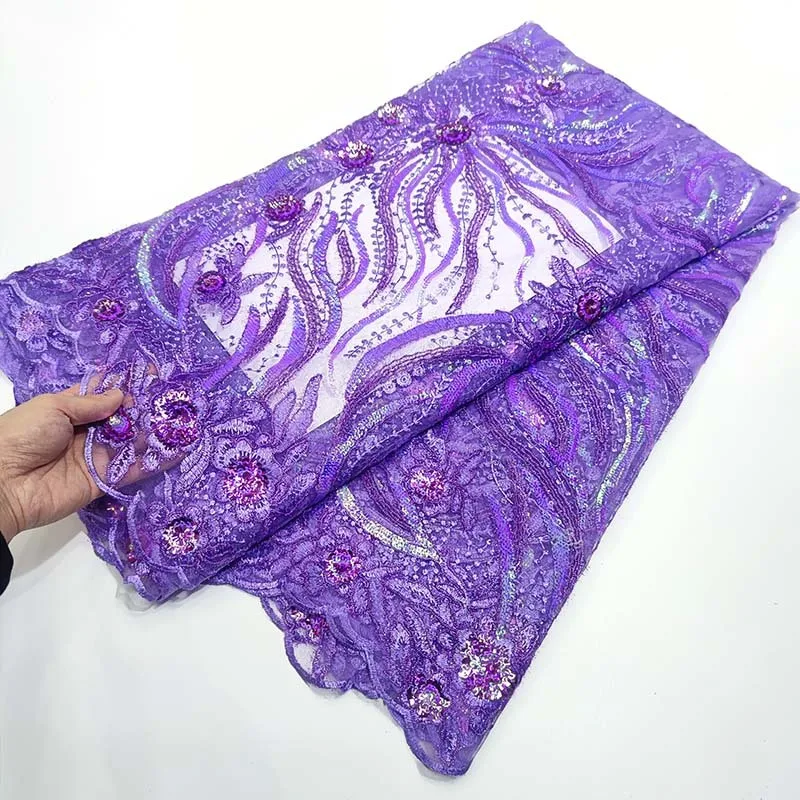 5 YardsEuropean and American Style Dress Velvet Sequined Embroidered Plant Pattern Plum Pink Wedding Fabric Jx1630