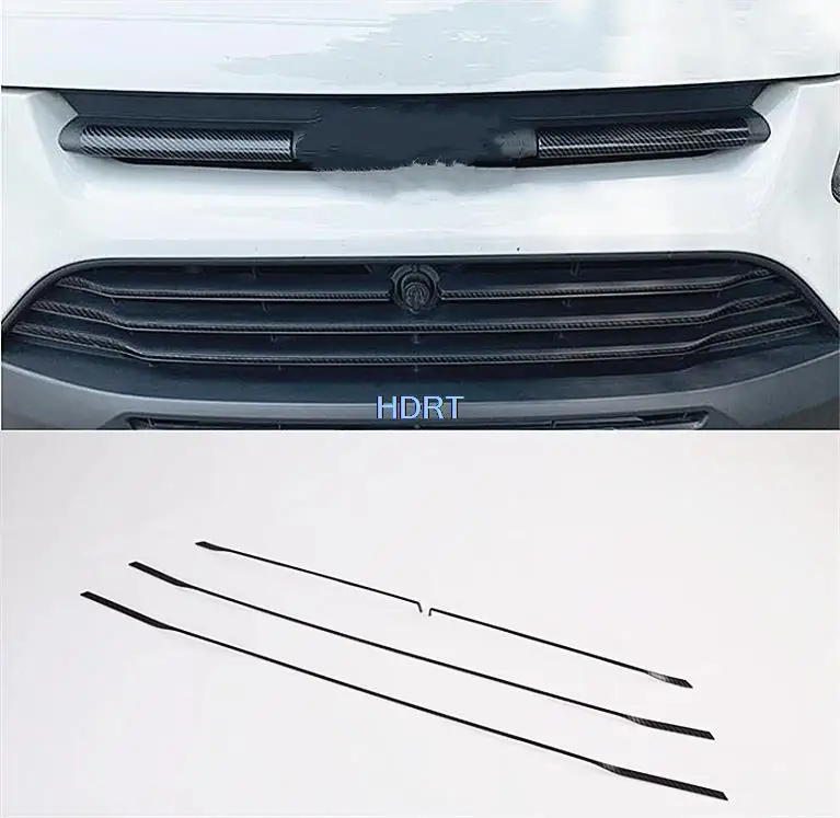 Fit For Ford Transit 2017 2018 2019 Car Styling ABS Chrome Front Grille 4 Piece Carbon fibre After Chromium Styling Accessories