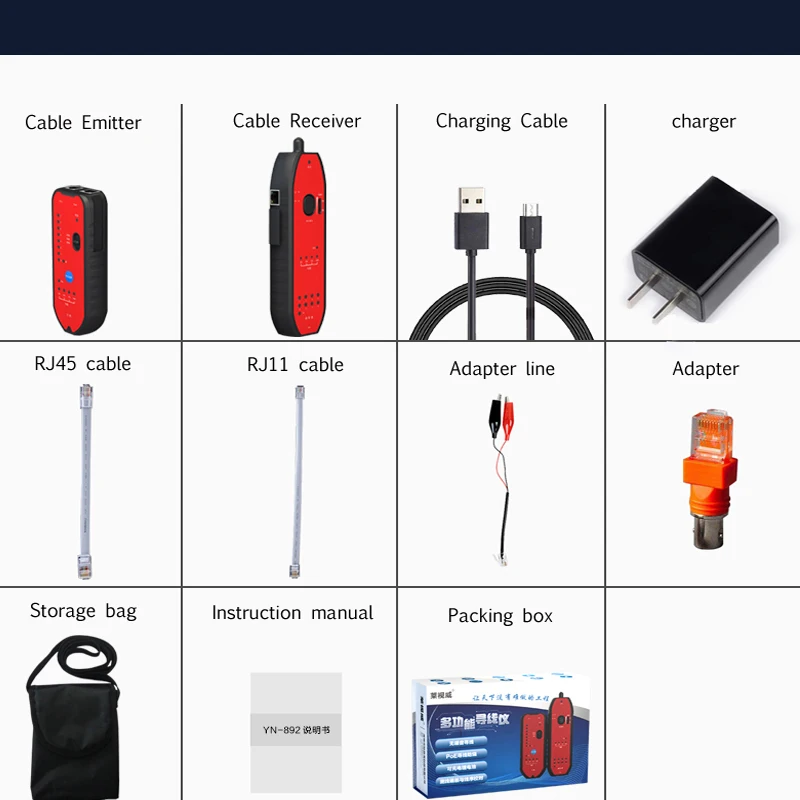 Hi-tech smart RJ11 RJ45 Cat5 Cat6 Cavo Telefonico Tracker Tester di LAN Rete Cavo di Rete Detector Strumento