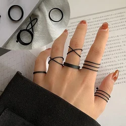 docona Trendy Round Circle Joint Midi Ring Sets for Women Bohemian Geometry Hollow Metal Finger Rings Jewelry Accessories 5562