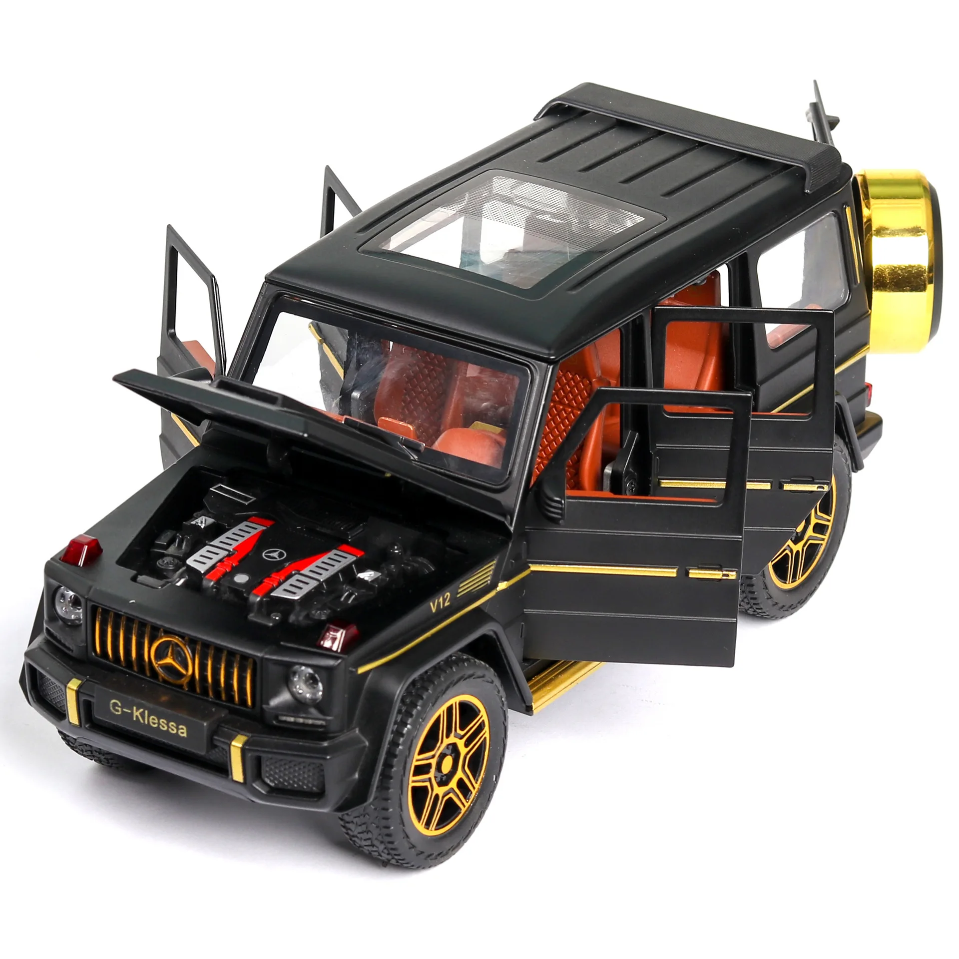 1:24 giocattolo Modello di Auto In Metallo Ruote Auto In Lega di Simulazione di G65 Diecast Veicolo Del Giocattolo Suono Luce Tirare Indietro Auto Giocattoli Per scherza il Regalo