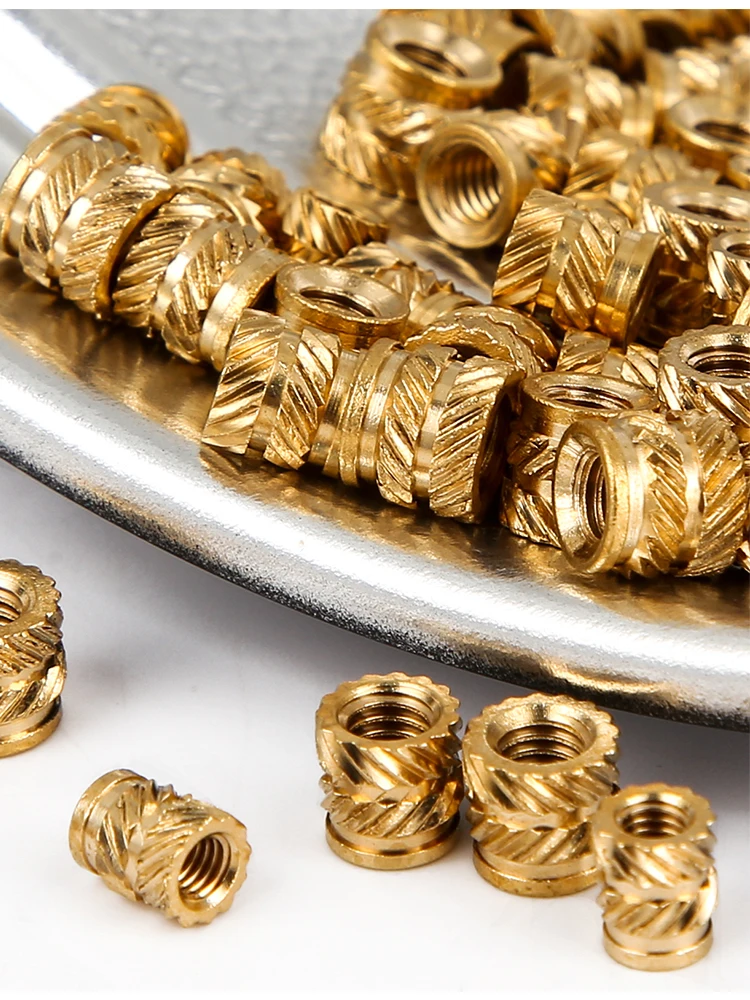 200PCS Female Thread Brass Knurled Inserts Nut Heat Set Insert Nuts Embed Parts Pressed Fit into Holes for 3D Printing M2 M2.5