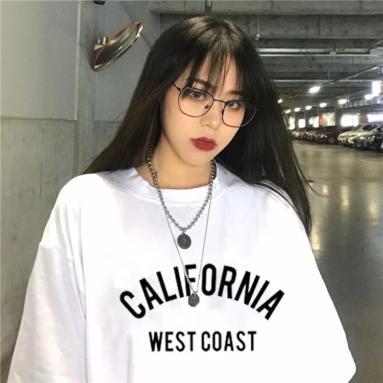 California west coast Women Letter t shirt Printed Casual Funny t shirt For Lady Girls Top Tee Hipster Tumblr ins Drop Ship