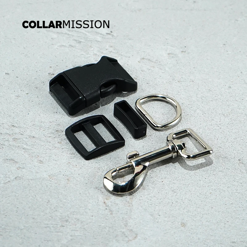 20pcs/lot(plastic buckle+Tri-Glid+square keeper+D ring+metal dog clasp)electroplating 25mm DIY dog collar accessories 17 kinds